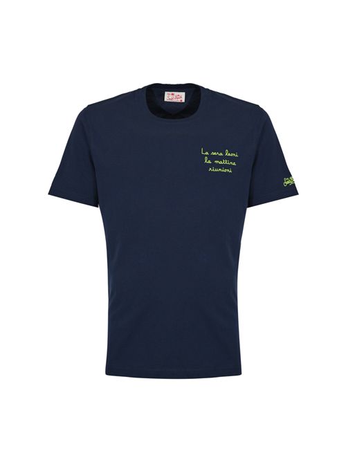 T-shirt Portofino in cotone con ricamo La sera Leoni la mattina Riunioni Mc2 Saint Barth | POT000104434L